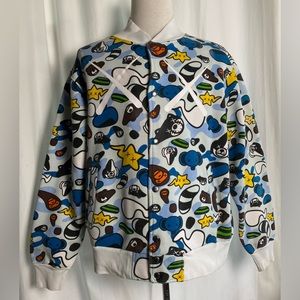 A Bathing Ape (Bape) Baby Milo x Kaws Vintage XL Animal Kingdom Varsity Jacket